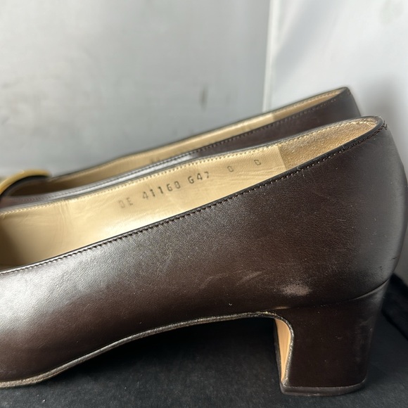 Salvatore Ferragamo Pumps Block Heels Slip On Shoes made in Italy size 8 B - Picture 6 of 12